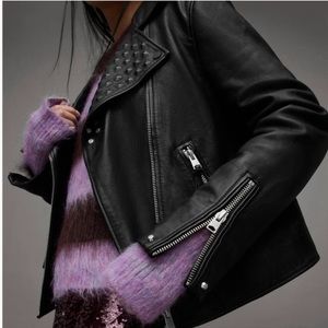 ALLSAINTS pyramid studded leather jacket size small